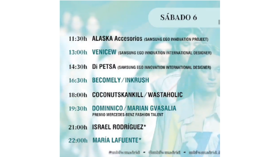 Programa desfiles MBFWM día 6 de Julio