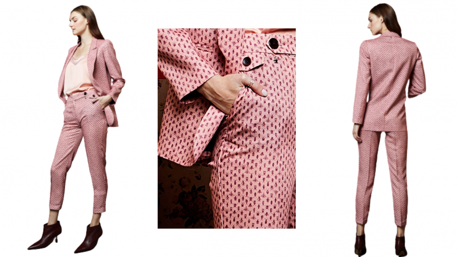 Traje rosa con mini estampado de la firma &Me Unlimited