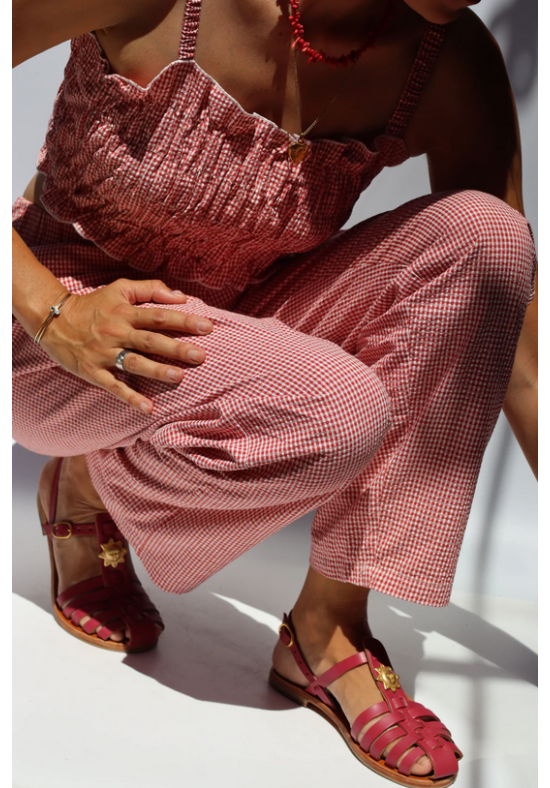 Sandalias de Pescador  Borgoña + Sol