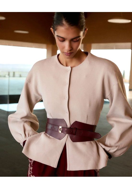 CHAQUETA PUNTO CONCHA BEIGE