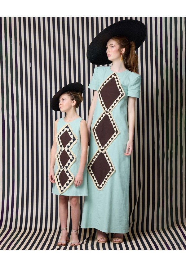 VESTIDO CORAZÓN TURQUESA