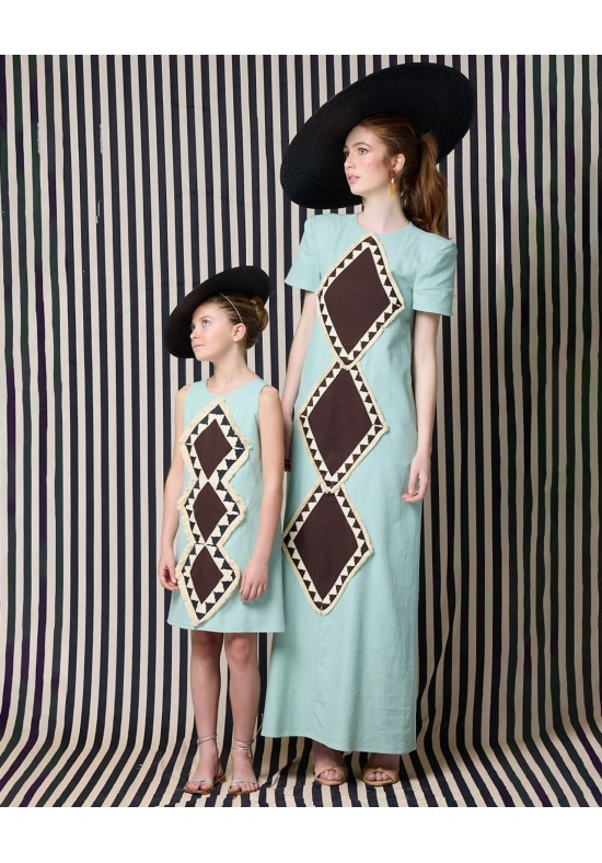 VESTIDO CORAZÓN TURQUESA