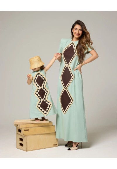 VESTIDO CORAZÓN TURQUESA