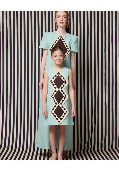 VESTIDO CORAZÓN TURQUESA