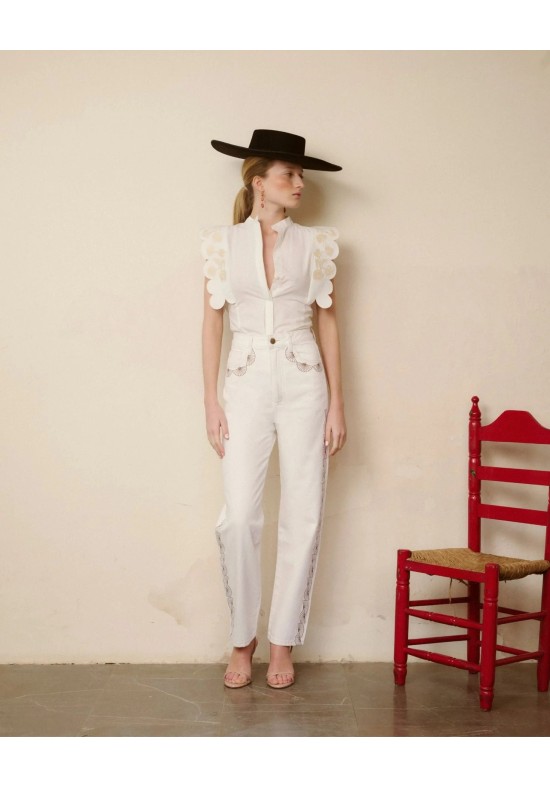 CAMISA ANNA BORDADOS BEIGE