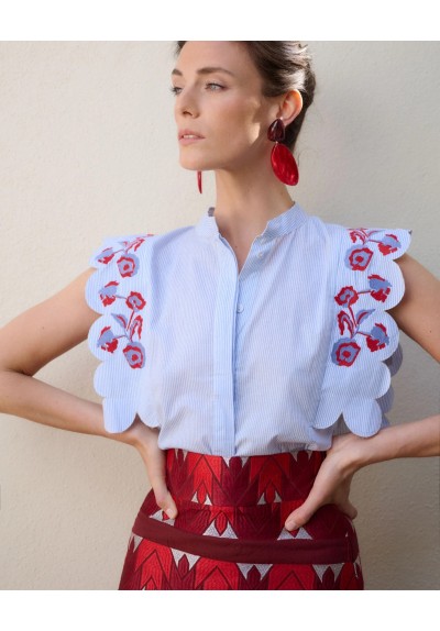 CAMISA ANNA BORDADOS BEIGE