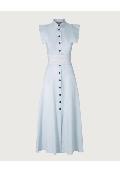 VESTIDO GALA GRIS CLARO