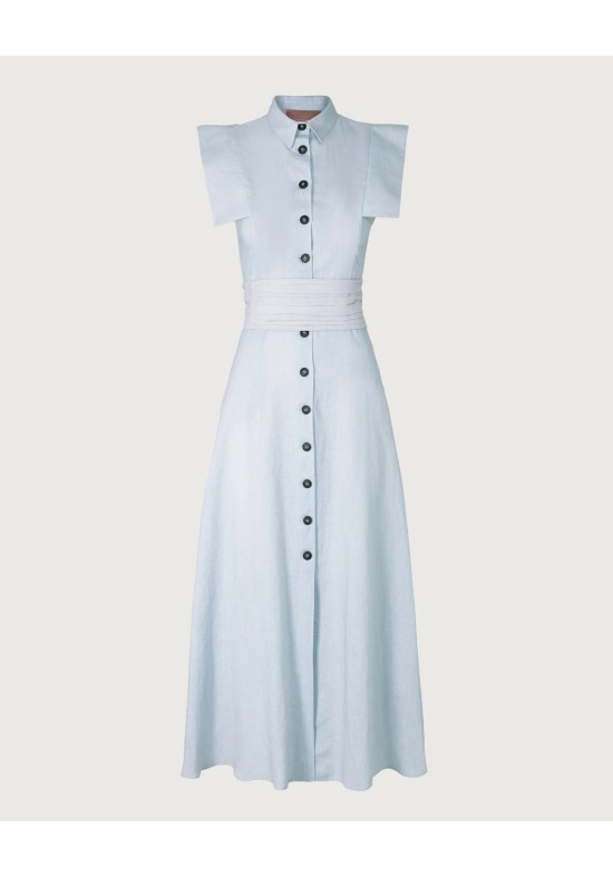 VESTIDO GALA GRIS CLARO