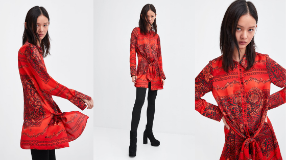 Blusa Scarf Print para combinar de Zara