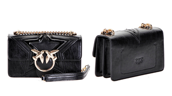 Bolso bandolera negro estrella piel PINKO
