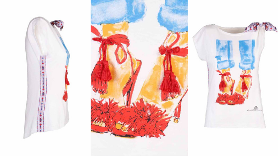 Camiseta asimétrica blanca con detalles de la firma española The Extreme Collection