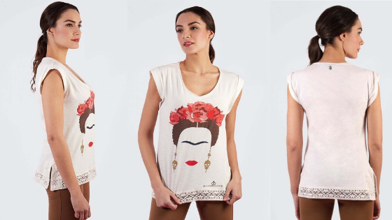 Camiseta algodón dibujo central