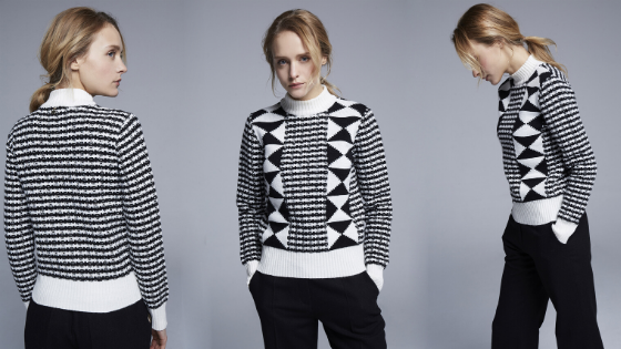 Jersey cuello chimenea Blanco/negro Pati Conde Collection