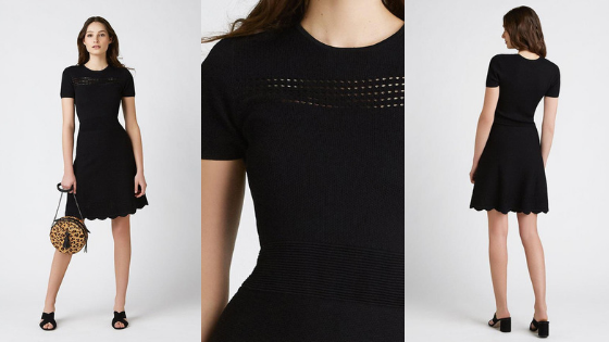 Vestido negro de punto con corte evasé, fondo de armario que nunca pasa de moda, de la firma The Extreme Collection