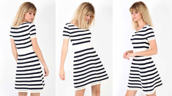 Vestido Linea A estampado marinero en punto, perfecto para este verano de la firma The Extreme Collection