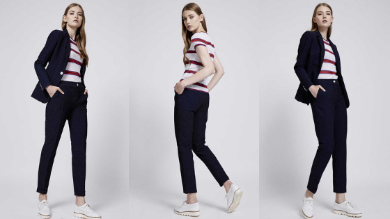 Pantalón de traje tobillero con mini estampado de la colección de Pati Conde