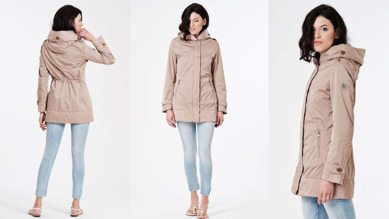 Parka en color beige con capucha de la firma Henry Arroway