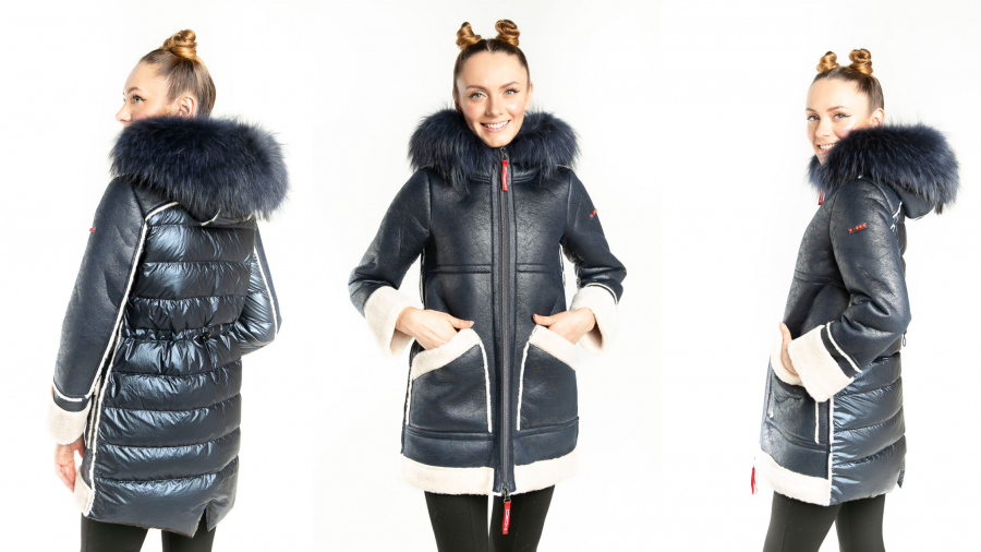 Parka bitextura con capucha