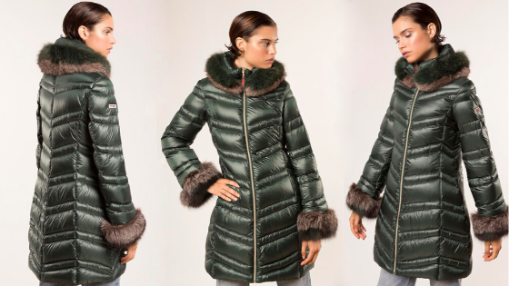 Parka verde larga Dichi Collection