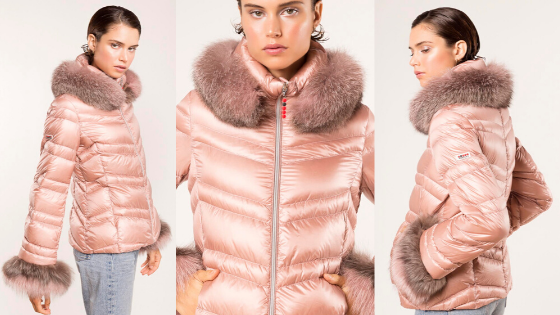 Parka rosa con pelo de la firma DICHI