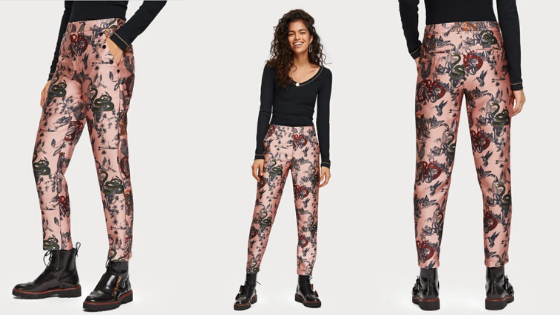 Pantalón tobillero estampado bolsillos laterales