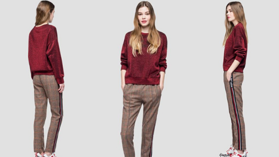 Sudadera granate con brillo de Replay