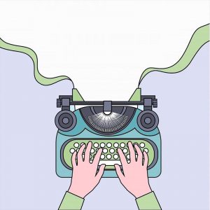 Dibujo de alguien escribiendo